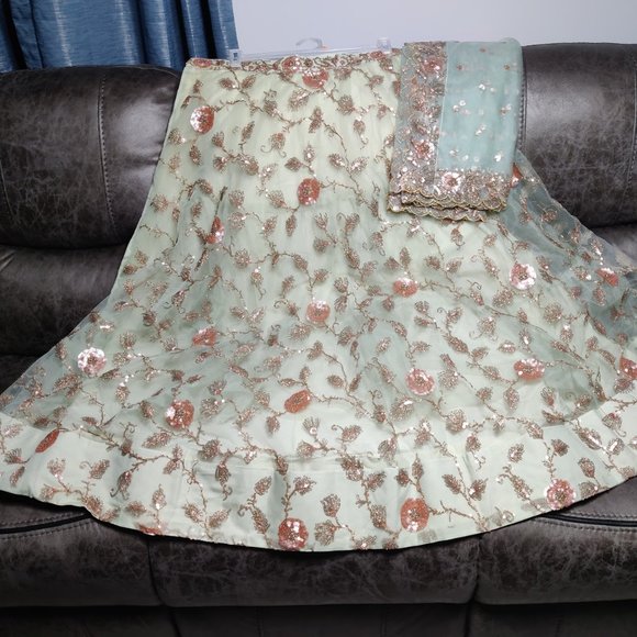 Nidra Baby Blue Lehenga -  Brand New - Picture 2 of 2
